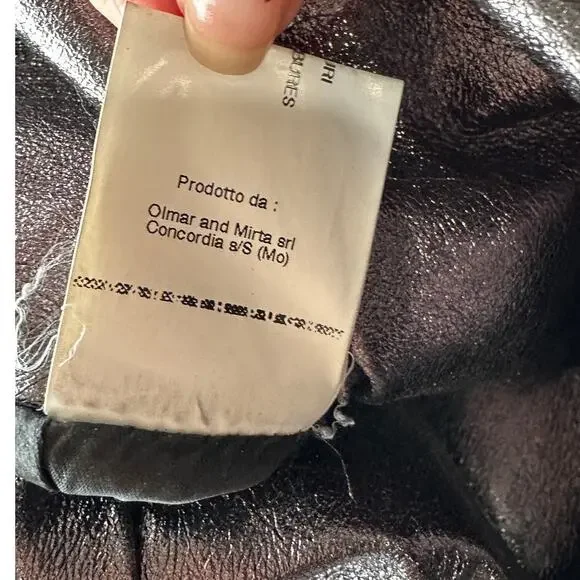 Gareth Pugh gunmetal calf leather cropped jacket women’s 10 draped zip - Picture 13 of 16